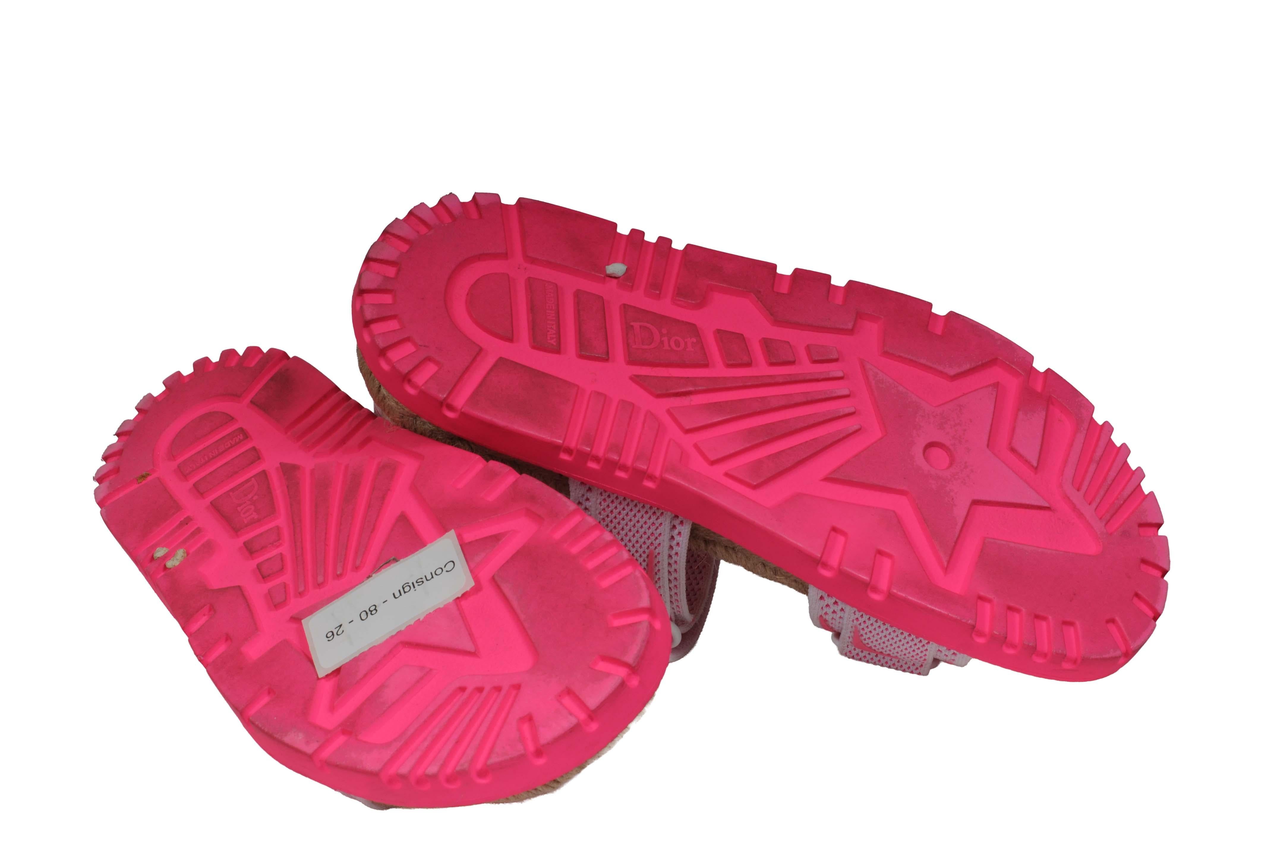 Dior Womens Dior Act Sandalias Tamaño US 9.5 EU 39.5 Alpargata Rosa Punto Técnico en venta 7