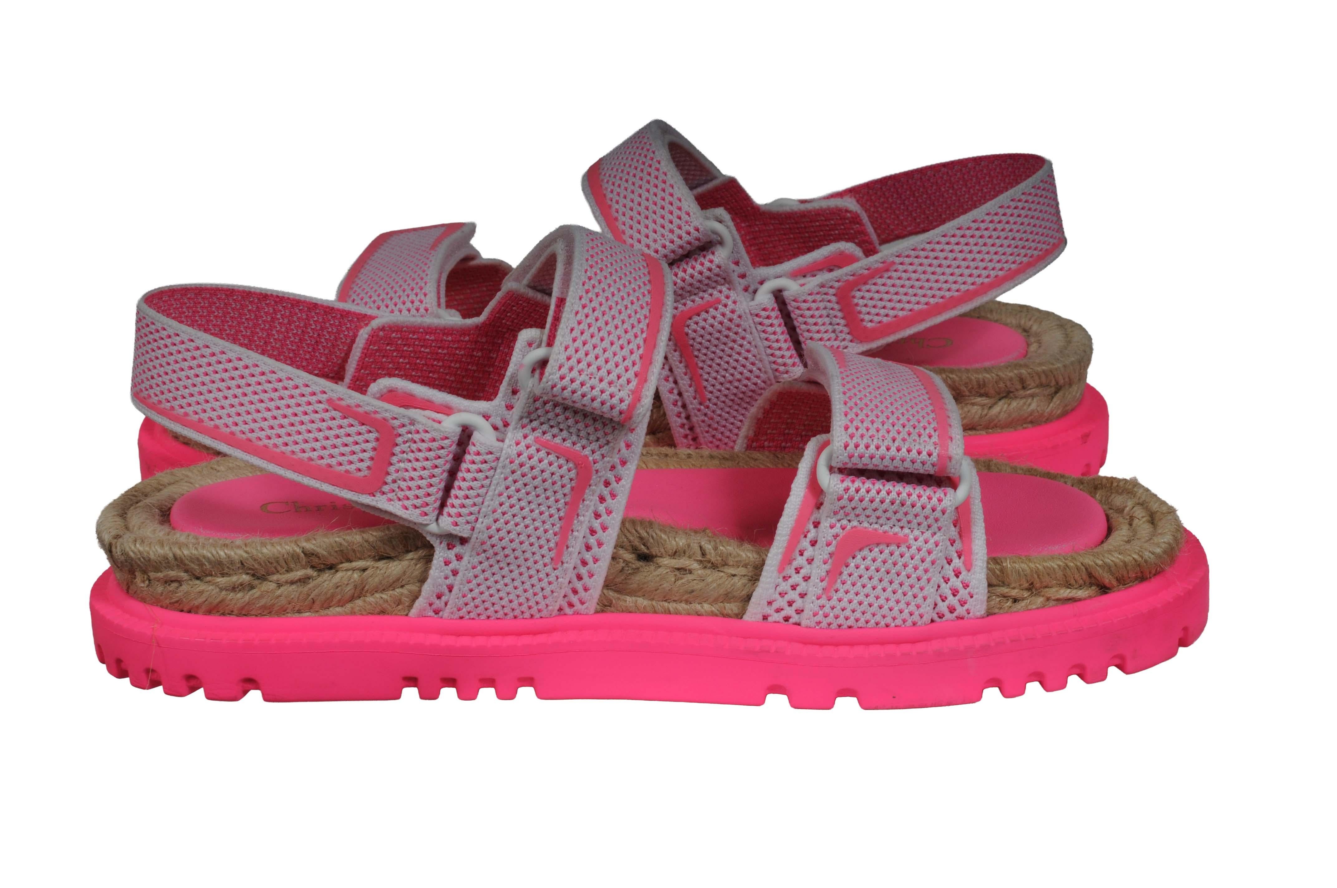 Dior Womens Dior Act Sandalias Tamaño US 9.5 EU 39.5 Alpargata Rosa Punto Técnico en venta 5