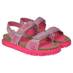 Dior Womens Dior Act Sandals Size US 9.5 EU 39.5 Pink Espadrille Technical Knit