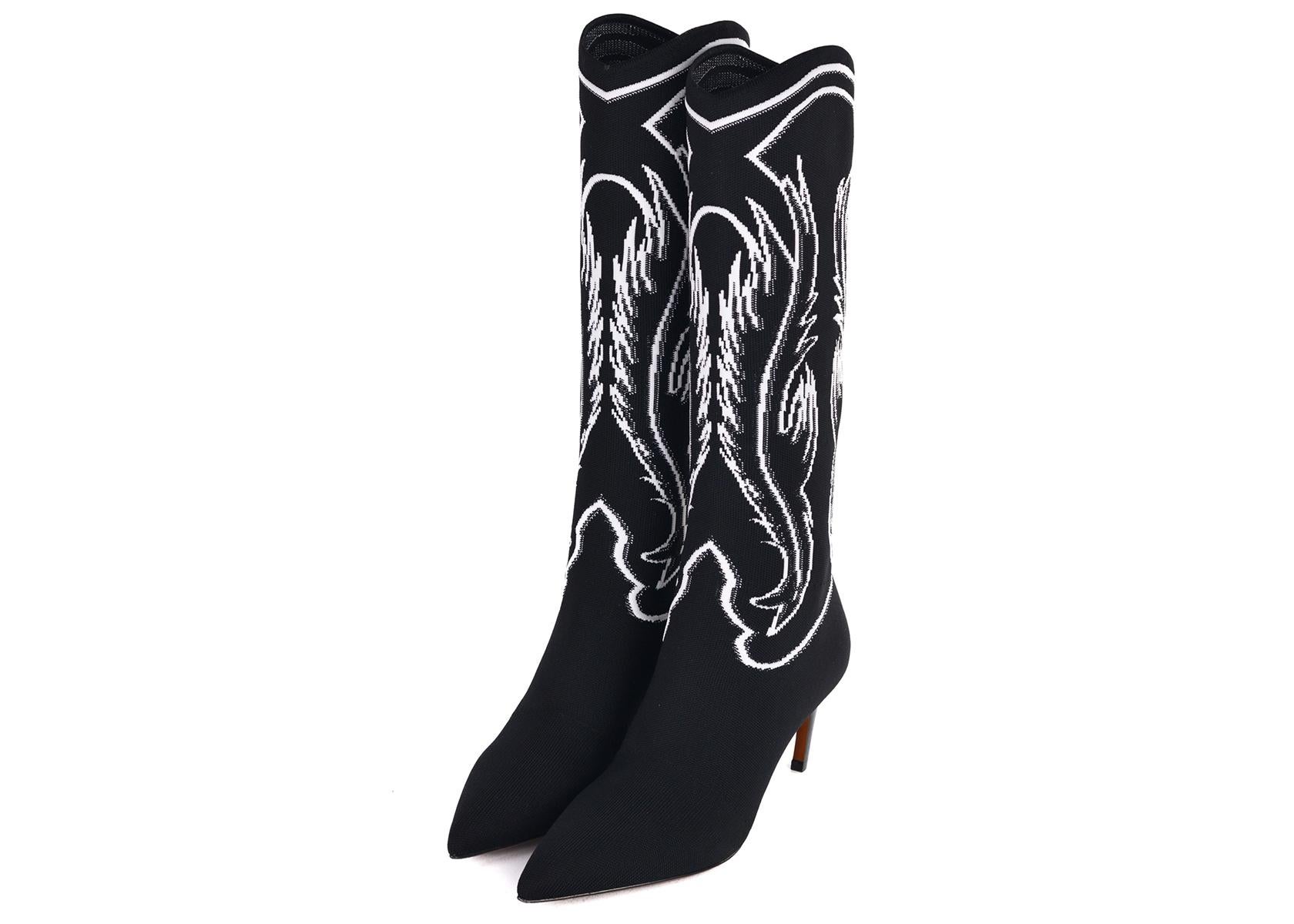 Black Dior Women's Dior Spirit Jacquard Knit Mid Calf Boot For Sale