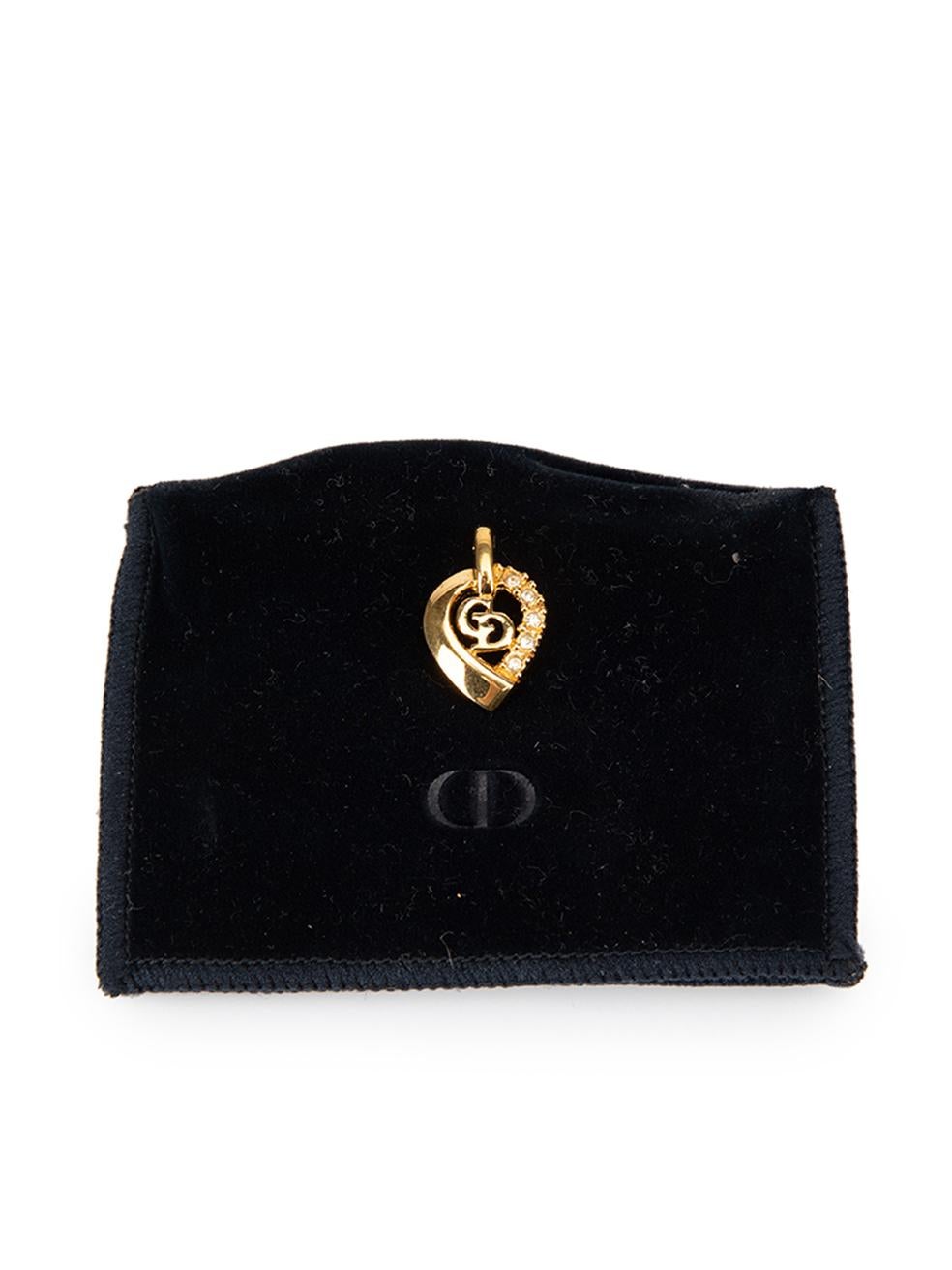 Dior Women's Gold CD Gemstone Pendant In Good Condition For Sale In London, GB