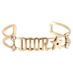Dior Women's Gold Tone Logo Star Bangle