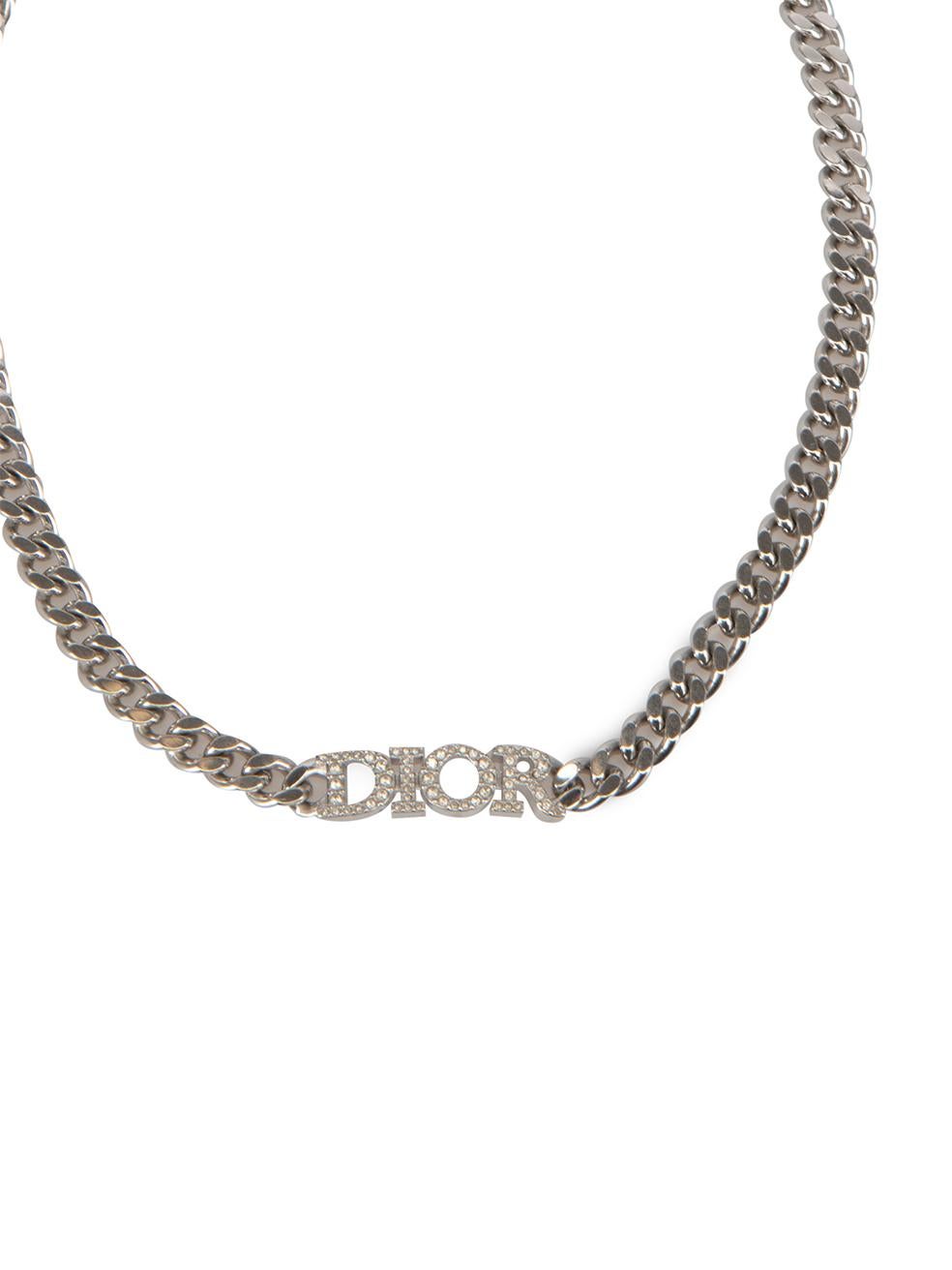 CONDITION is Very good. Hardly any visible wear to necklace is evident on this used Christian Dior designer resale item.



Details


Silver

Crystals

DIOR text pendant

Lobster clasp fastening with adjustable length



 

Composition

Silver,