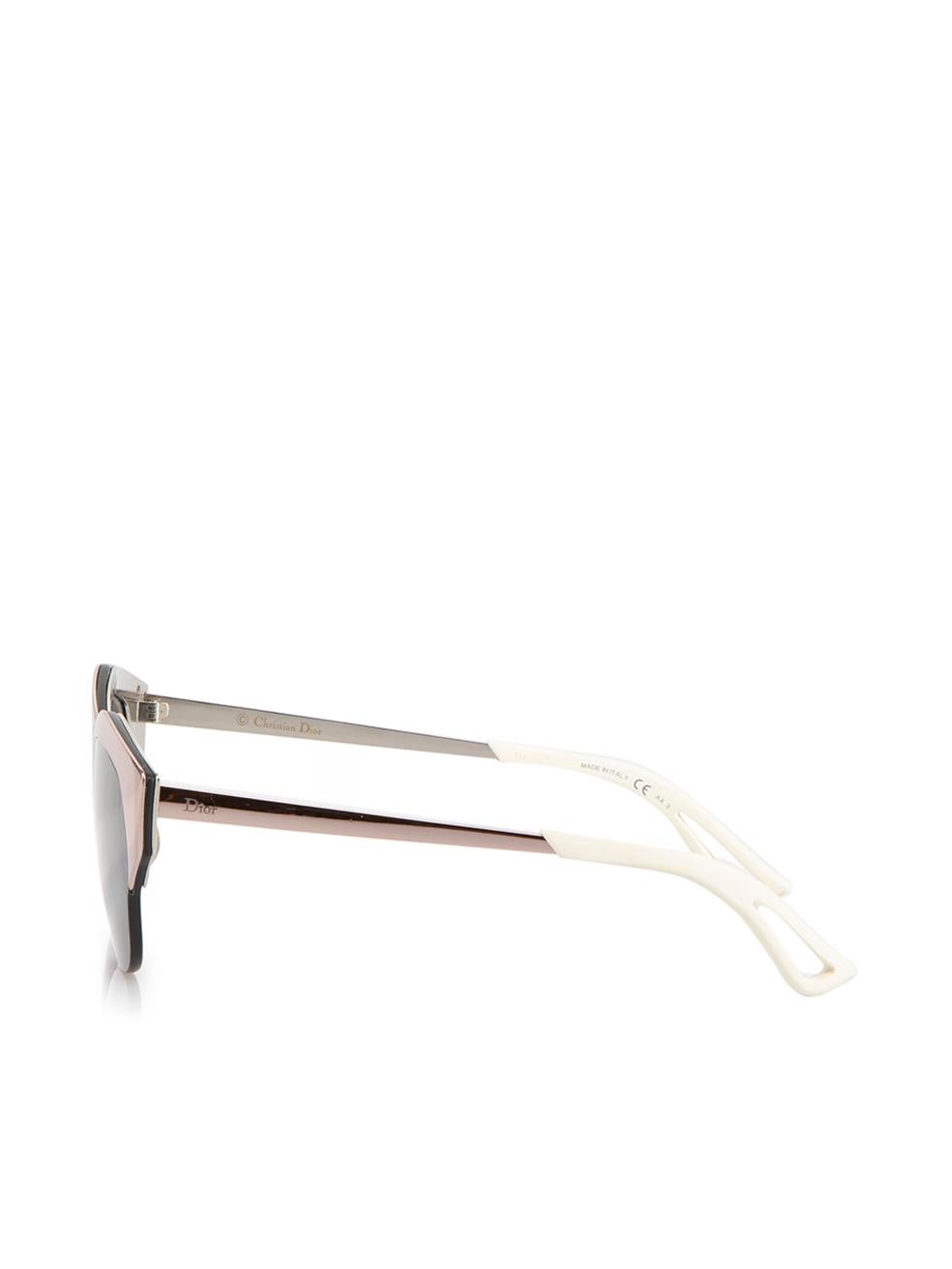 Dior Women's Silver & White Mirrored Sunglasses In Good Condition In London, GB