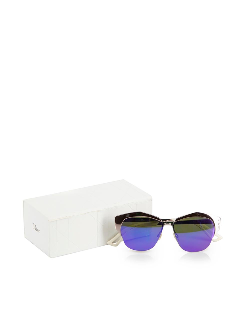 Dior Women's Silver & White Mirrored Sunglasses 2