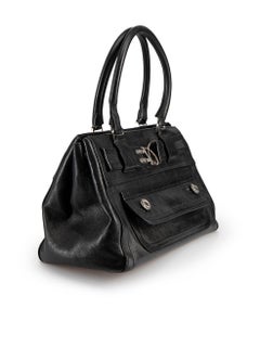 Dior Women's Vintage Black Leather Dior Flight Shoulder Bag