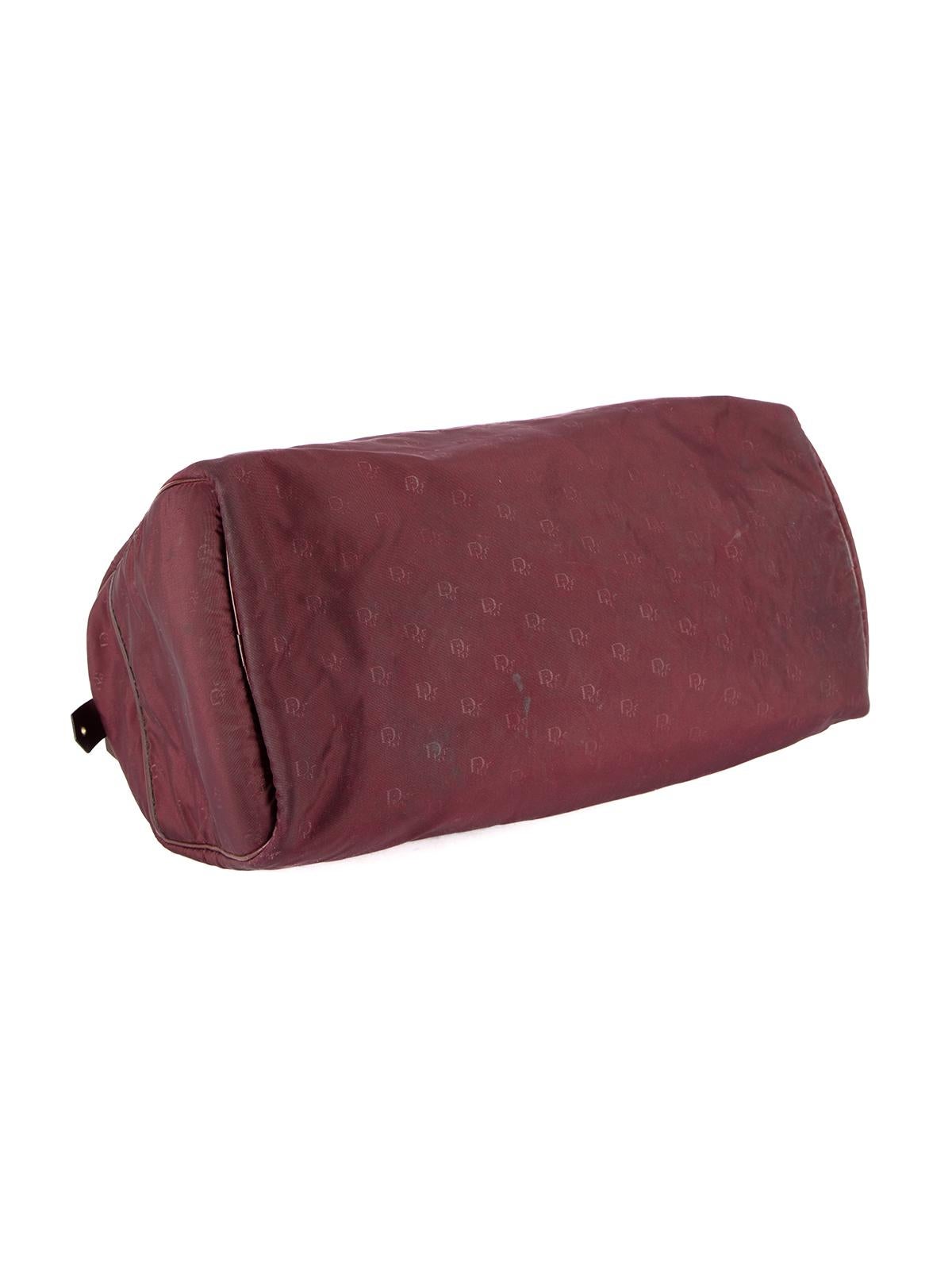 Sac de sport Dior Vintage Burgundy Trotter Duffle Bag pour femme en vente 2