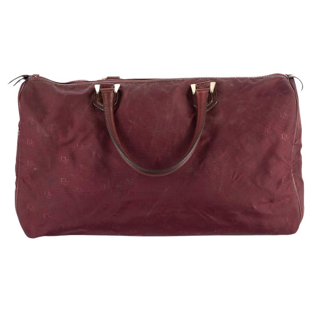 Dior Women's Vintage Burgundy Trotter Duffle Bag For Sale