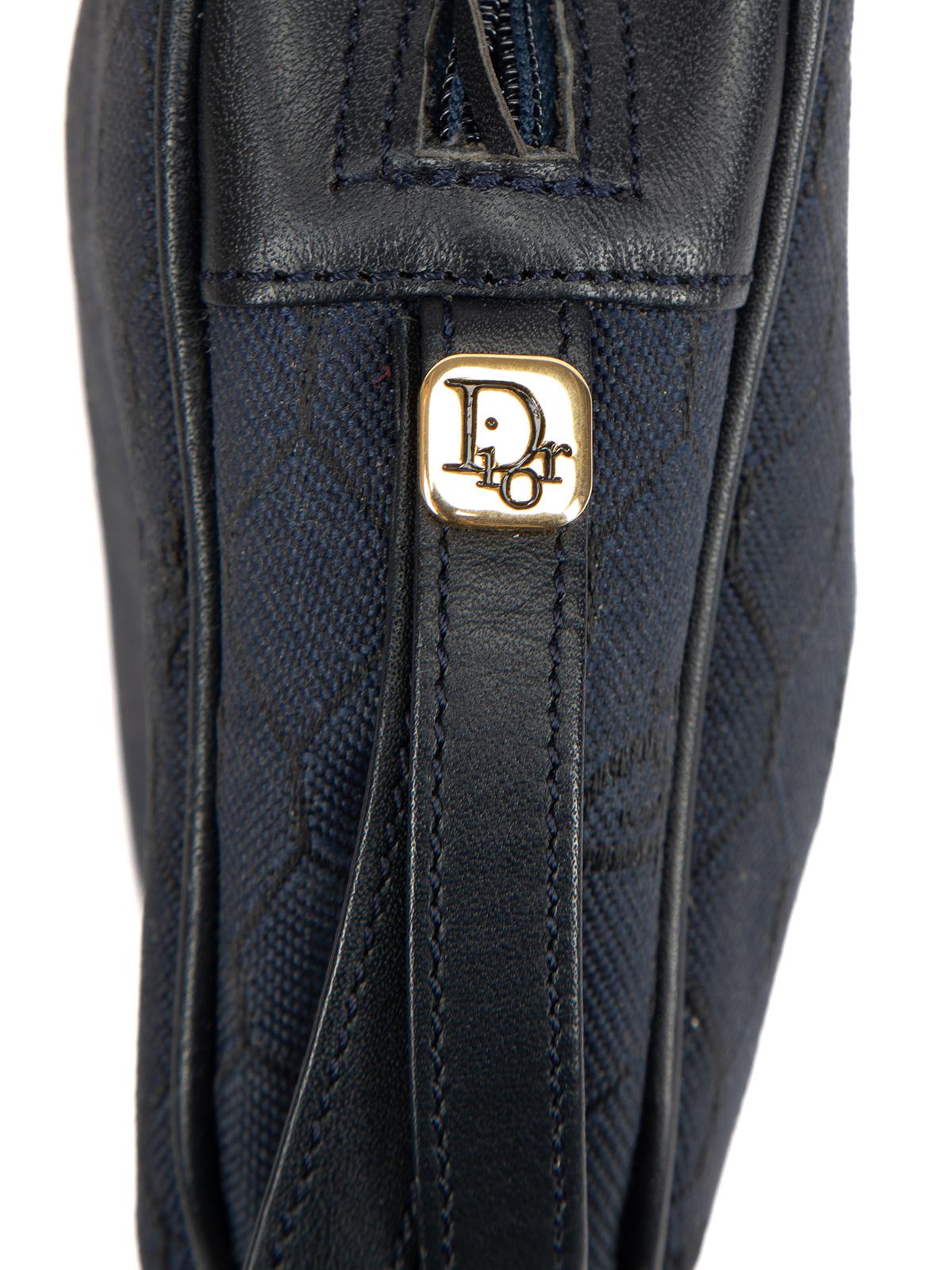Dior Women's Vintage Navy Leather Bag Organiser Pouch 4