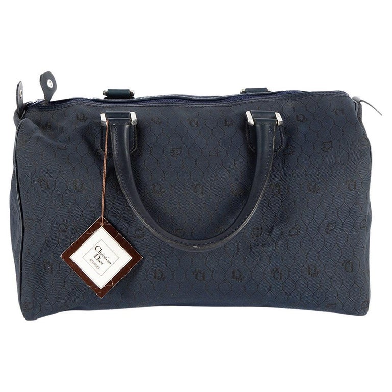 Dior Women's Vintage Navy Trotter Duffle Bag For Sale at 1stDibs