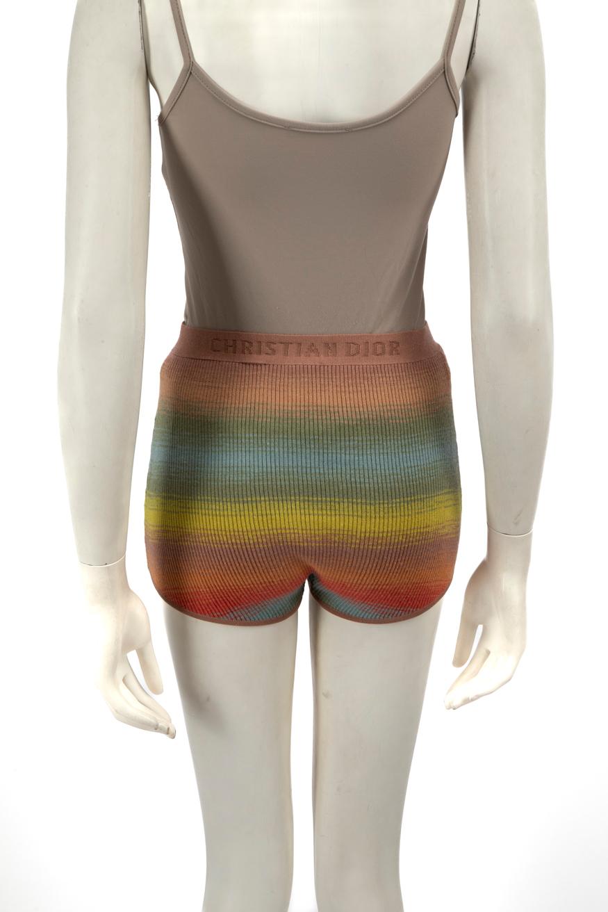 Brown Dior Wool J‚'adior Embroidered Logo Shorts Size S For Sale