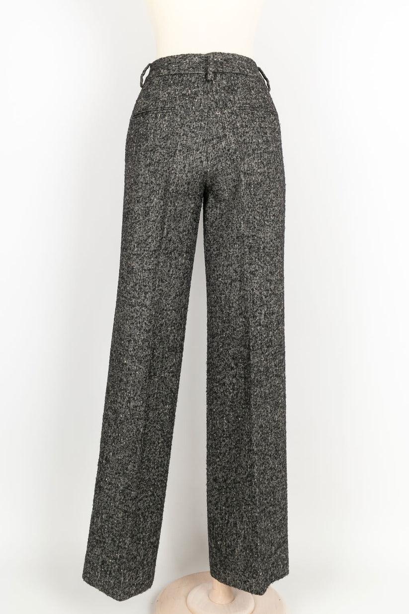 Noir Pantalon en laine Dior, taille 38FR en vente