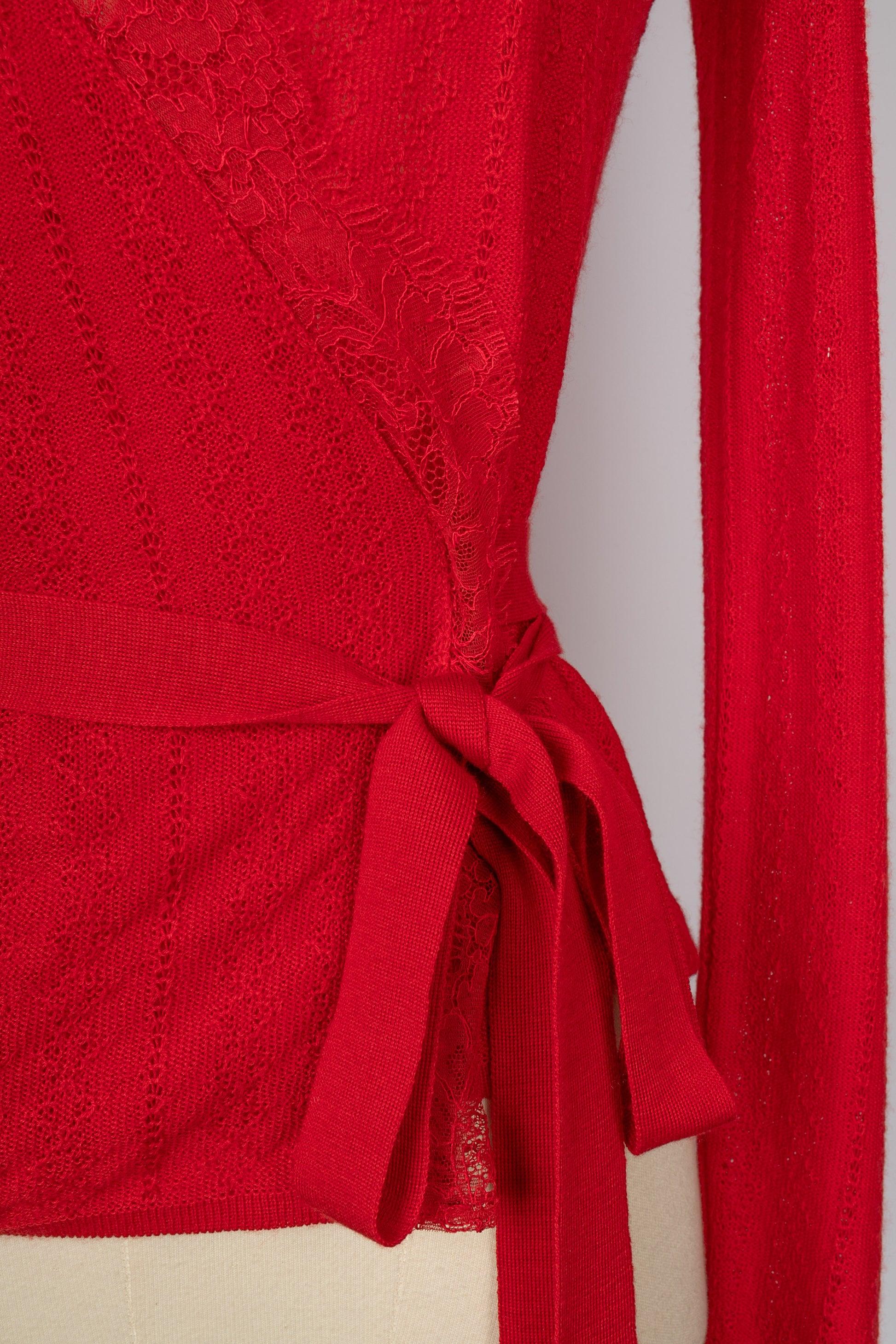Dior Woolen Set Composed Wrap-Over Top and Pants en vente 4