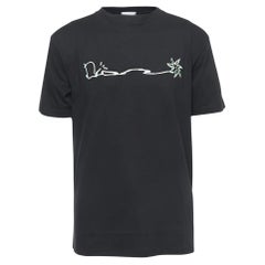 Dior X Cactus Jack Black Besticktes T-Shirt mit Rundhalsausschnitt S