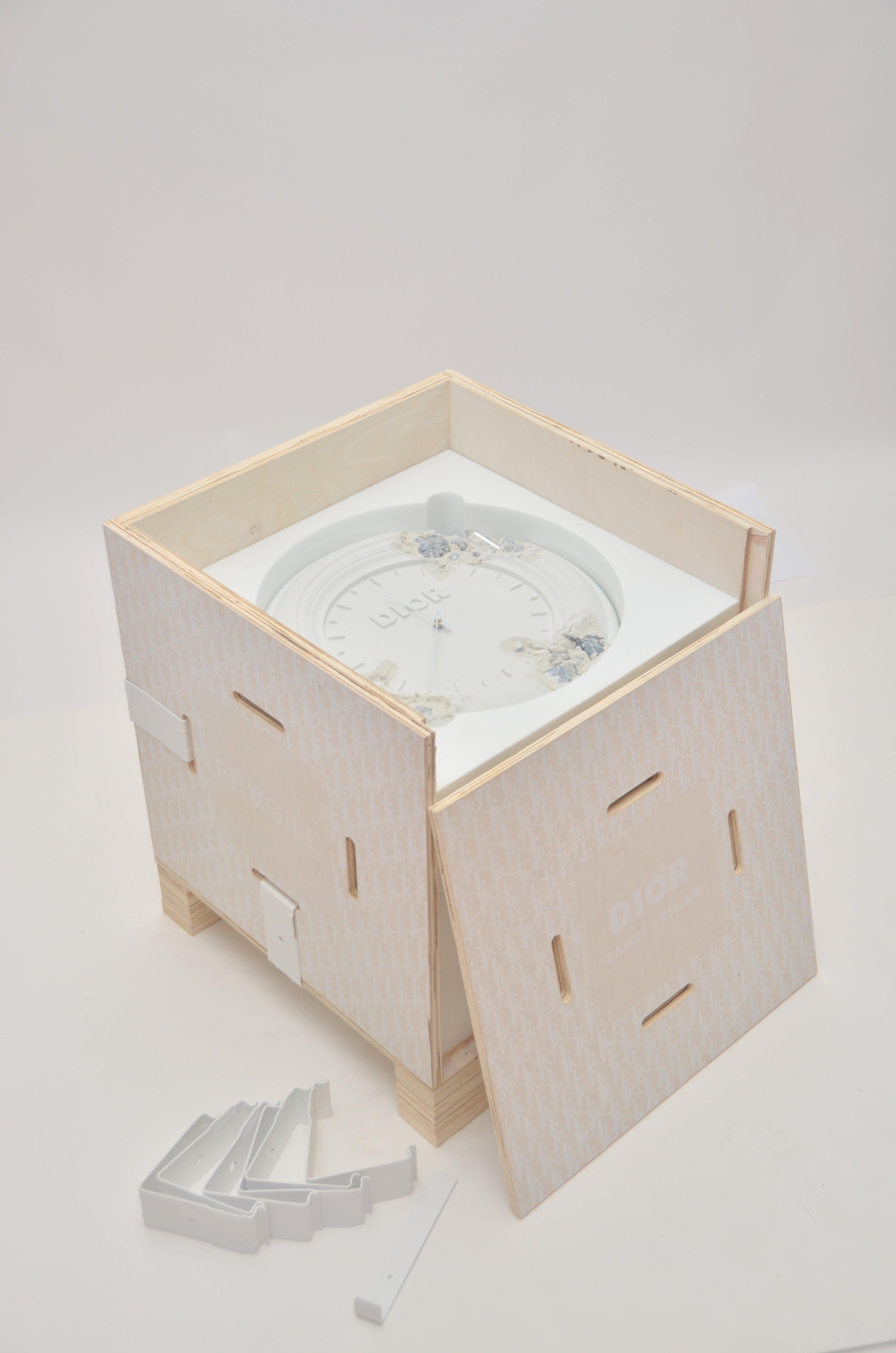 Gray DIOR X DANIEL ARSHAM FUTURE RELIC Limited Edition Eroded Clock XX/100 NEW For Sale