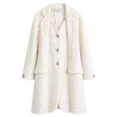 Dior x Galliano Spring 2005 Padlock Button Cream Tweed Coat