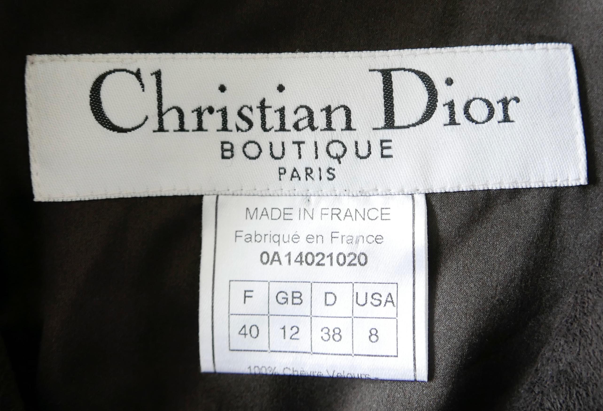 Dior x John Galliano Fall 2000 Suede & Mohair Jacket For Sale 4
