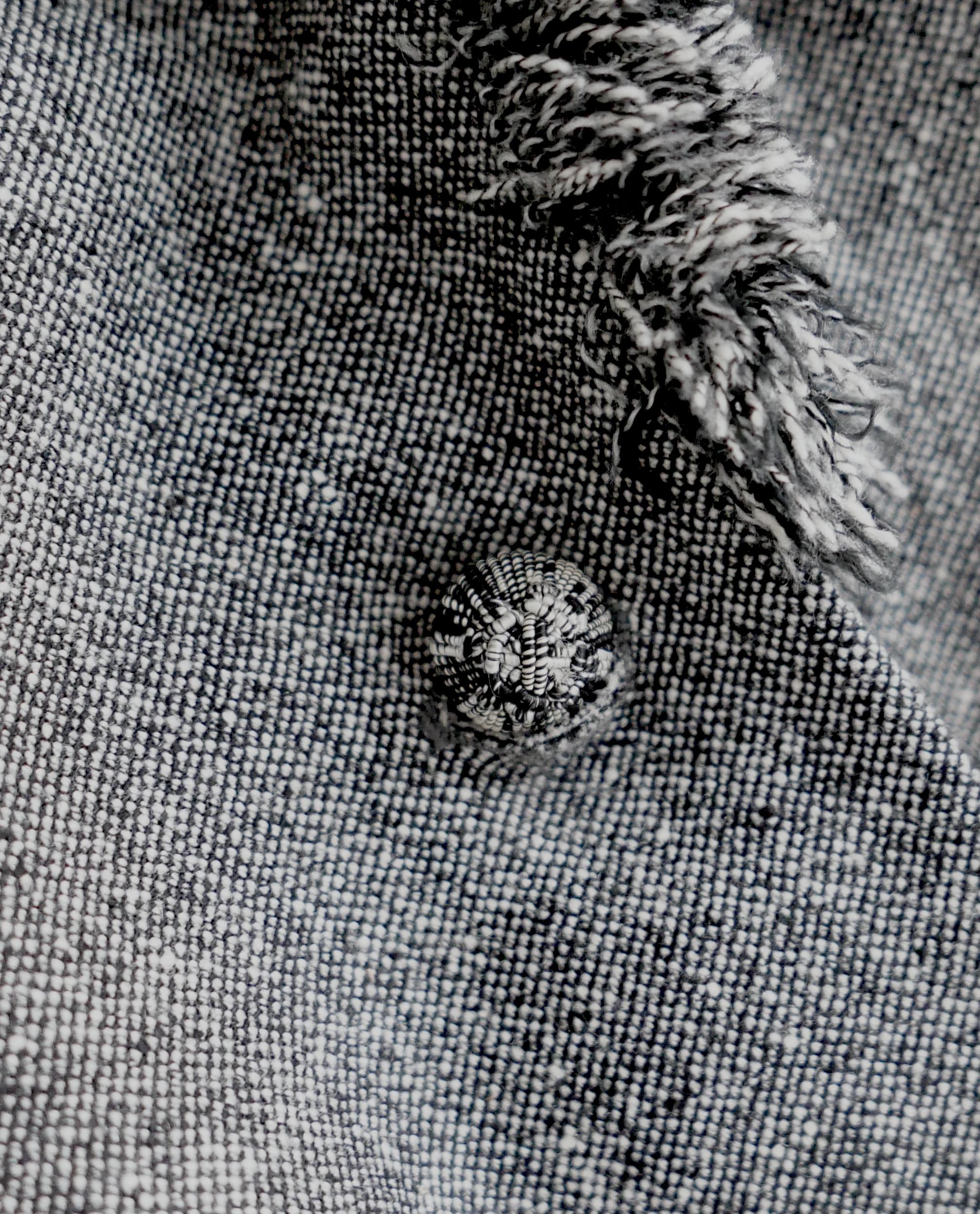 Dior x John Galliano Fall 2008 Shred Hem Tweed Bar Jacket In Excellent Condition For Sale In London, GB