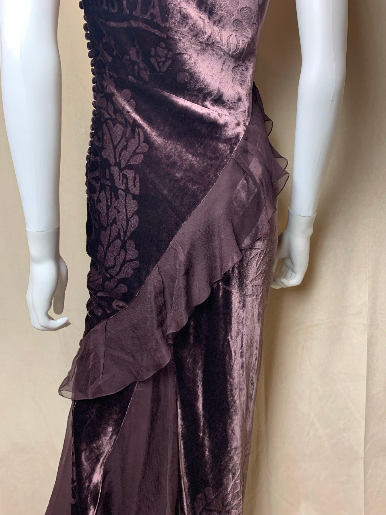 Dior x John Galliano FW 2006 Purple Velvet Gown 5