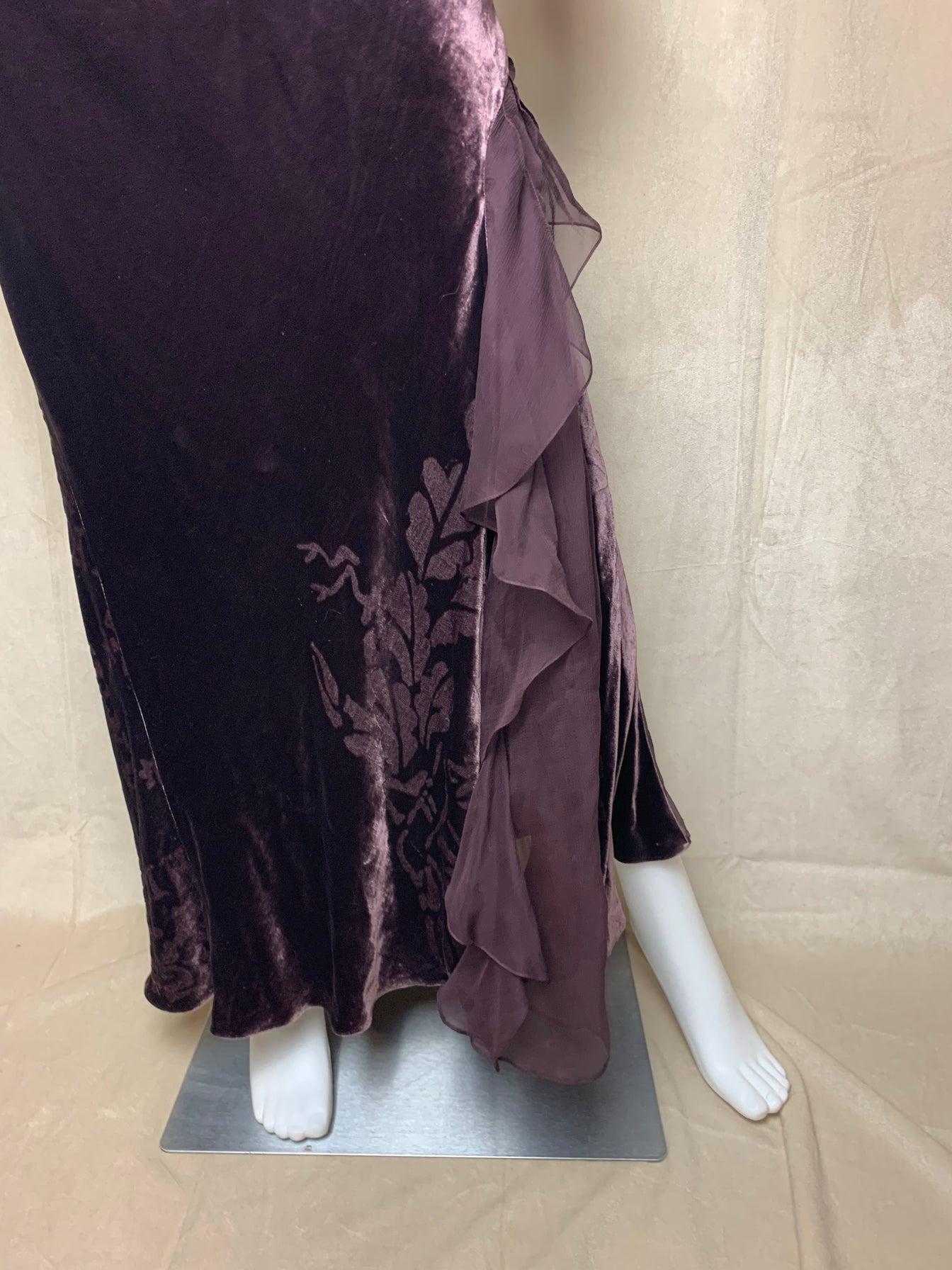 Black Dior x John Galliano FW 2006 Purple Velvet Gown