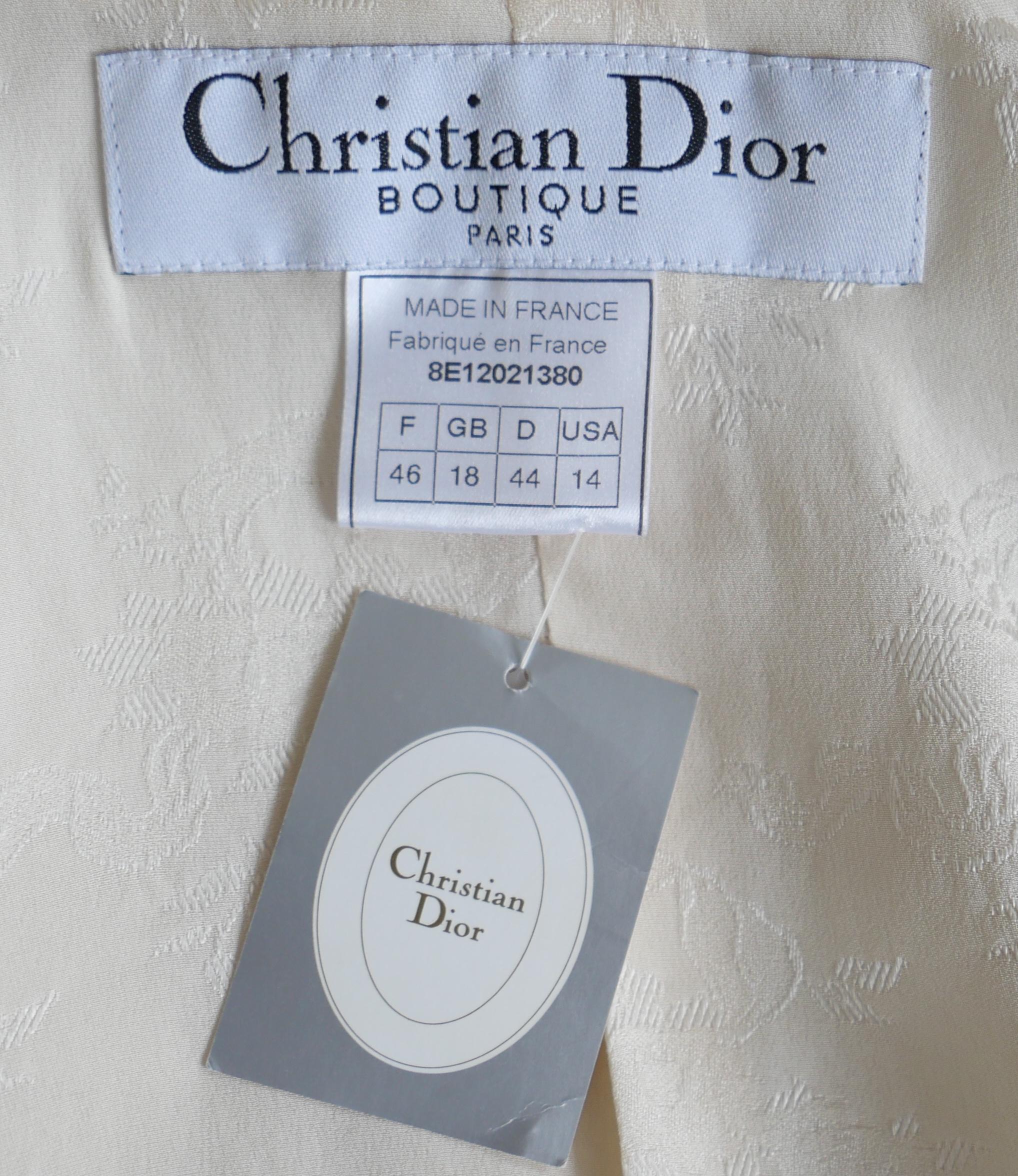 Dior x John Galliano Giacca con bottoni in pizzo e cammeo Primavera 1998 in vendita 7