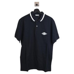 Polo à logo brodé bleu foncé Dior x Jordan