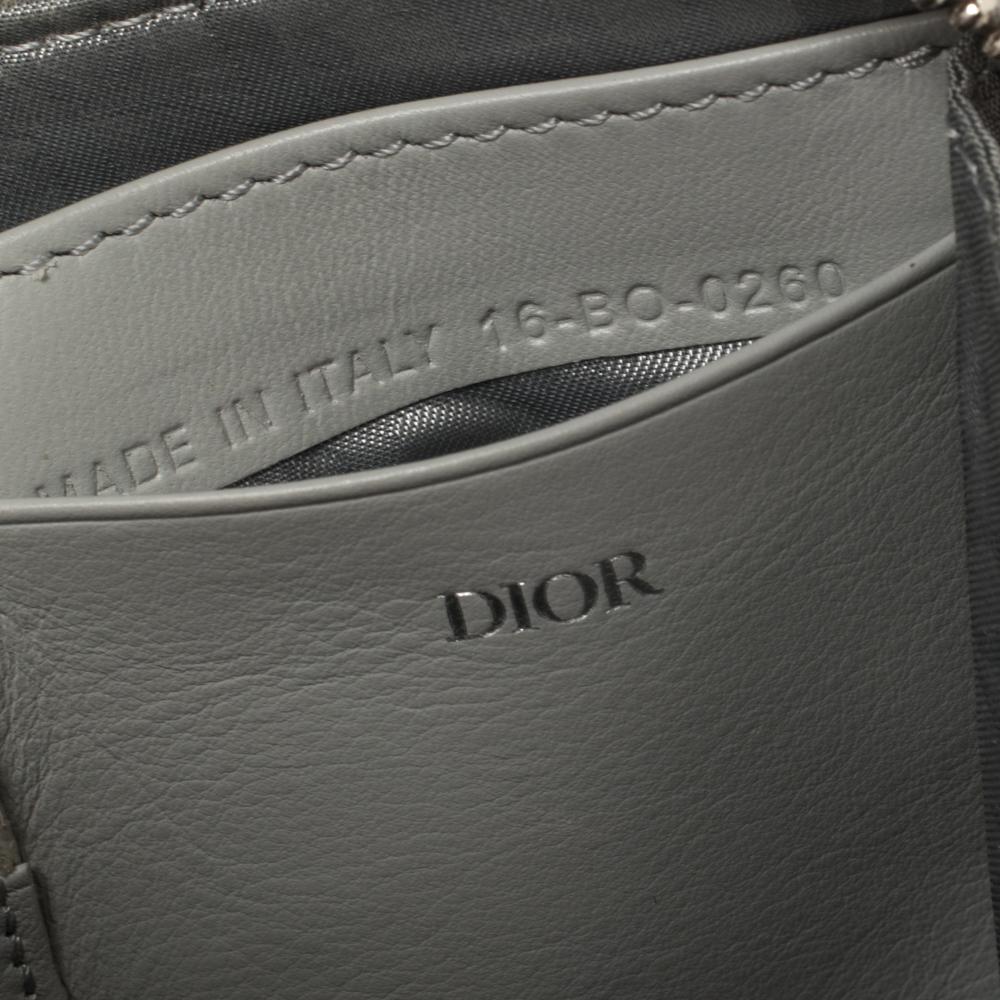 Gray Dior x Jordan Grey Leather Wings Messenger Bag