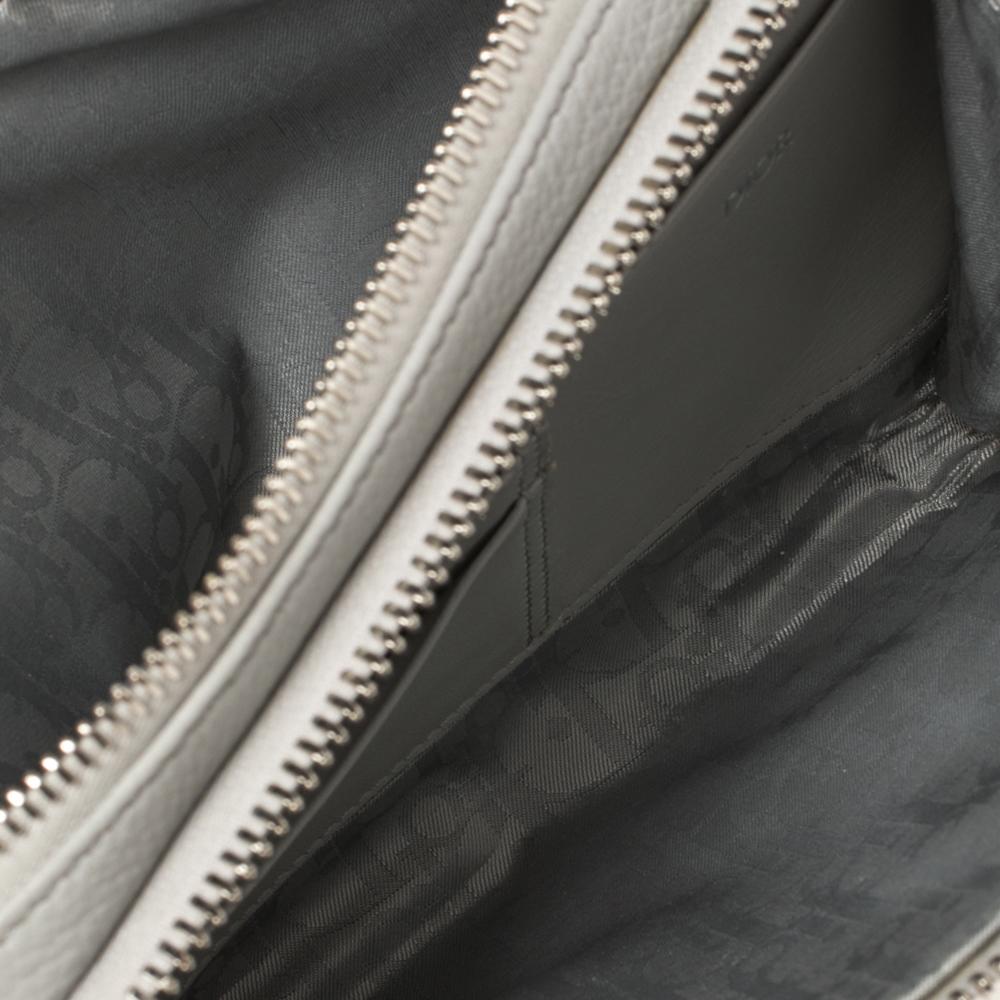 Men's Dior x Jordan Grey Leather Wings Messenger Bag