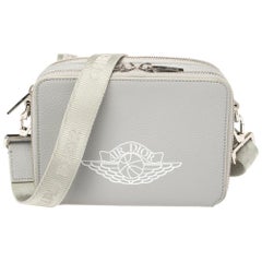 Dior x Jordan Grey Leather Wings Messenger Bag