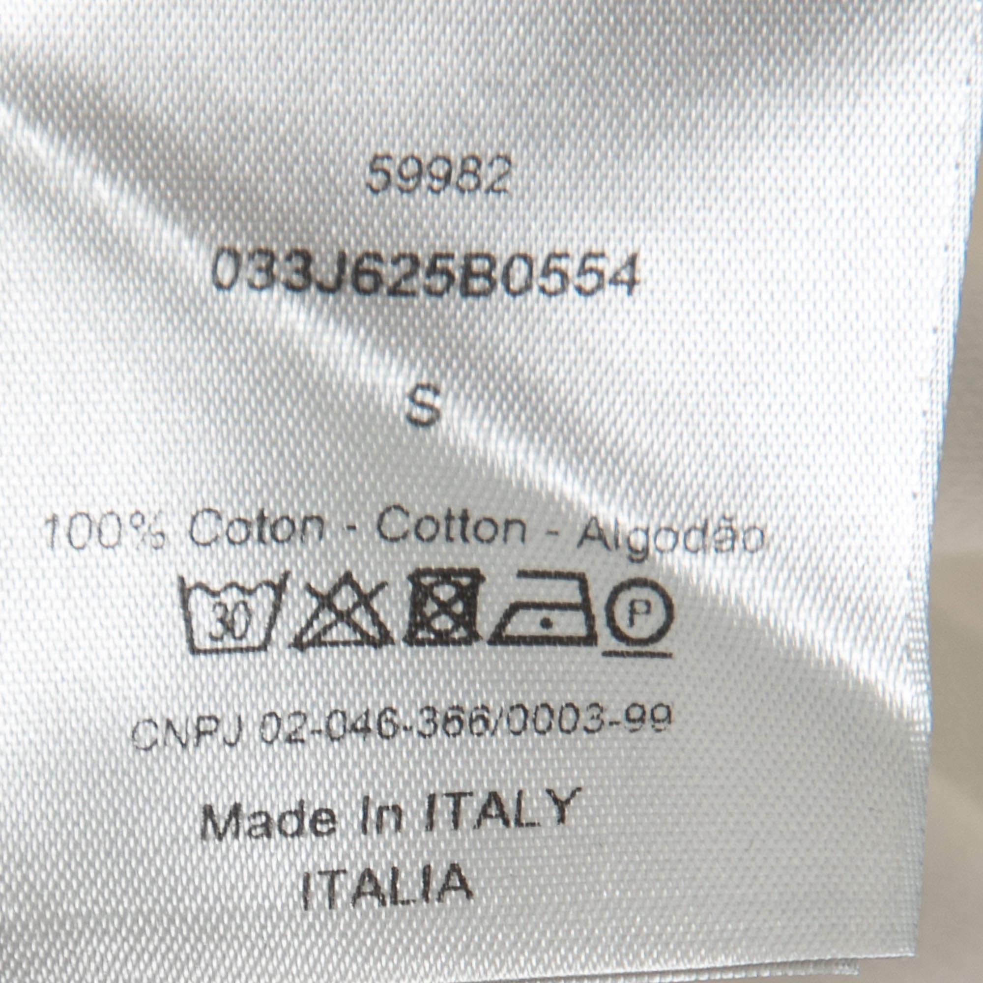 Men's Dior X Jordan White Cotton Logo Embroidered T-Shirt S