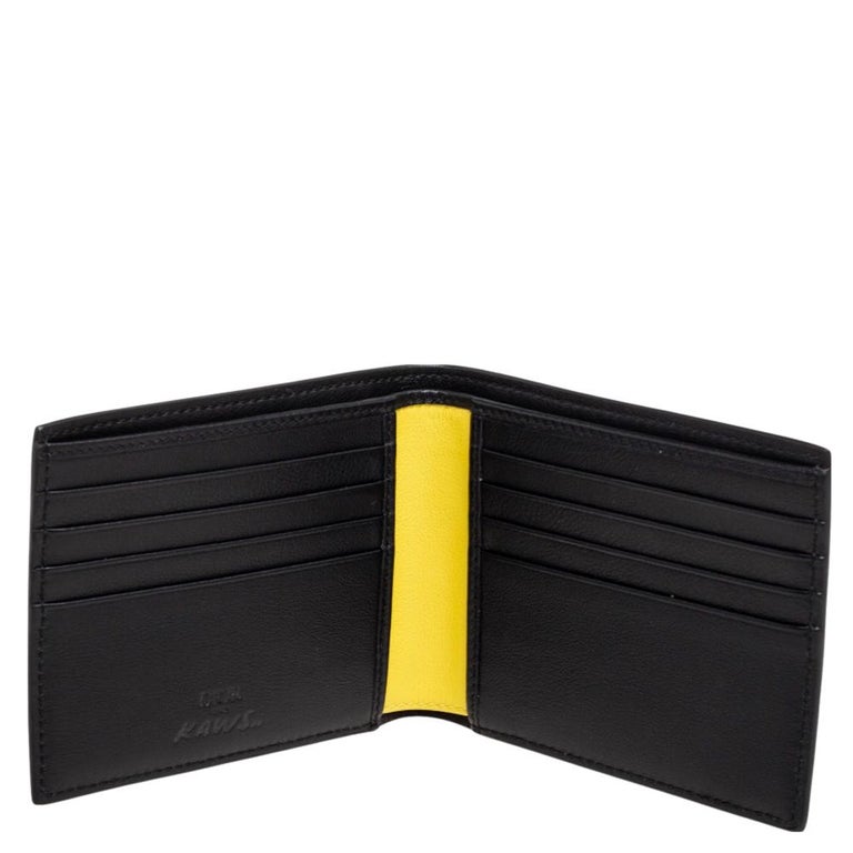 Dior x Kaws Black Leather Bee Bifold Wallet at 1stDibs