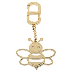 Dior x Kaws Gold Tone Bee Charm Keychain