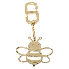 Dior x Kaws Gold Tone Bee Charm Keychain