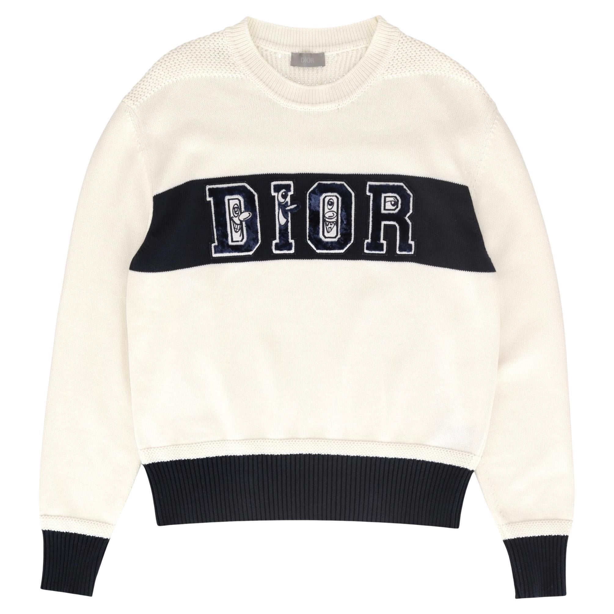 Dior x Kenny Scharf jersey de algodón bordado con logotipo de edición limitada