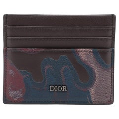 Dior x Peter Doig Logo Leder Kartenetui Brown