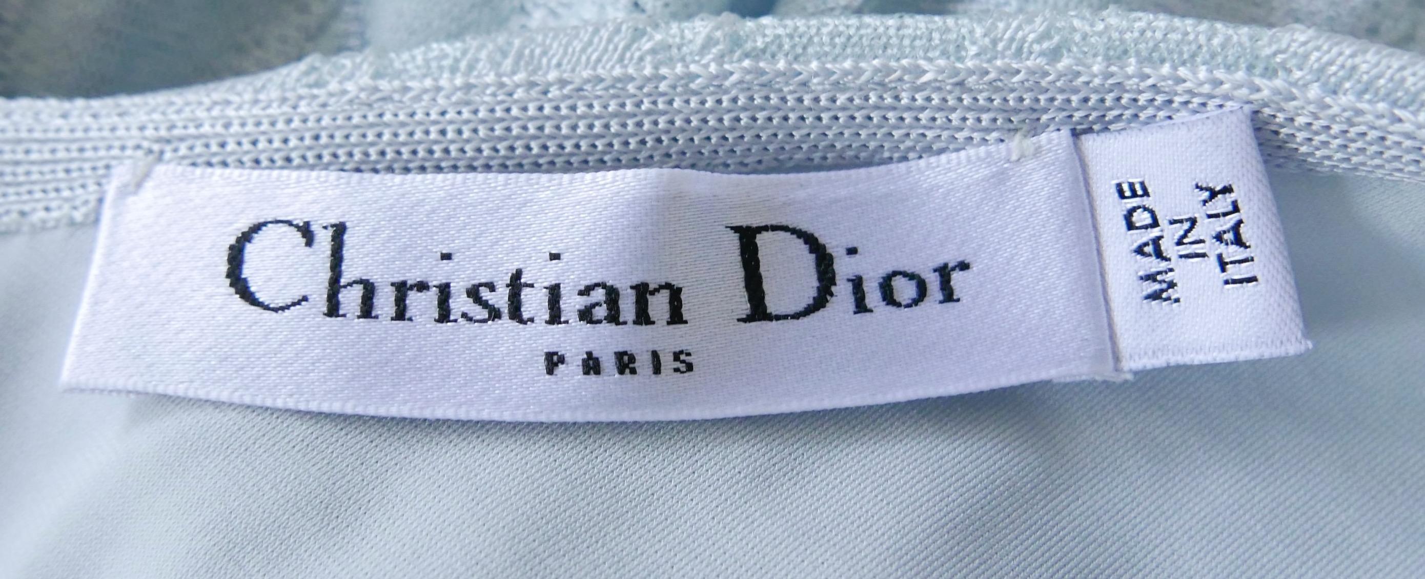 Dior x Raf Simons Dior Fall 2014 Pale Blue Textured Dress For Sale 2