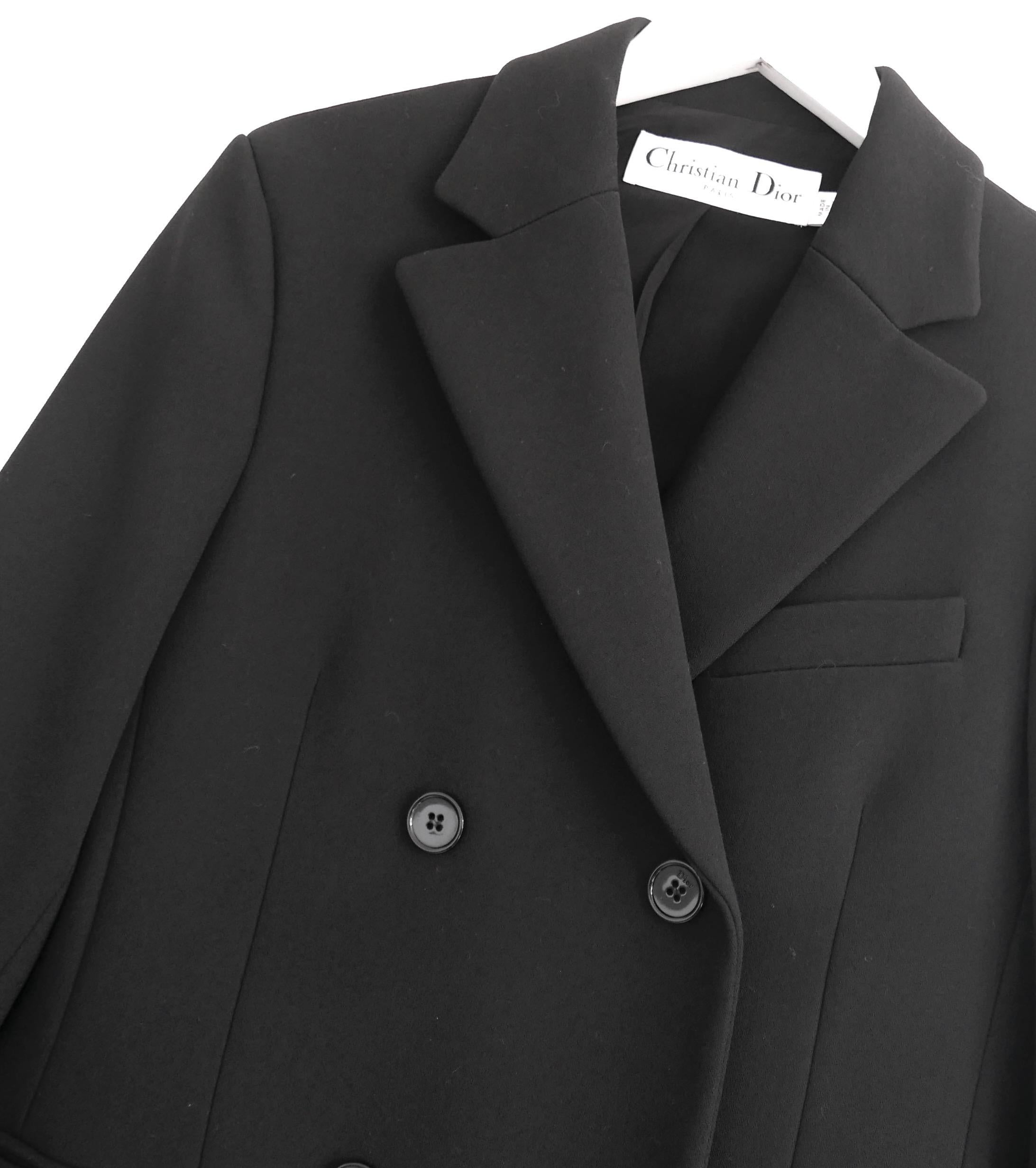 Dior x Raf Simons Otoño 2015 Chaqueta larga de tirantes negra Negro en venta