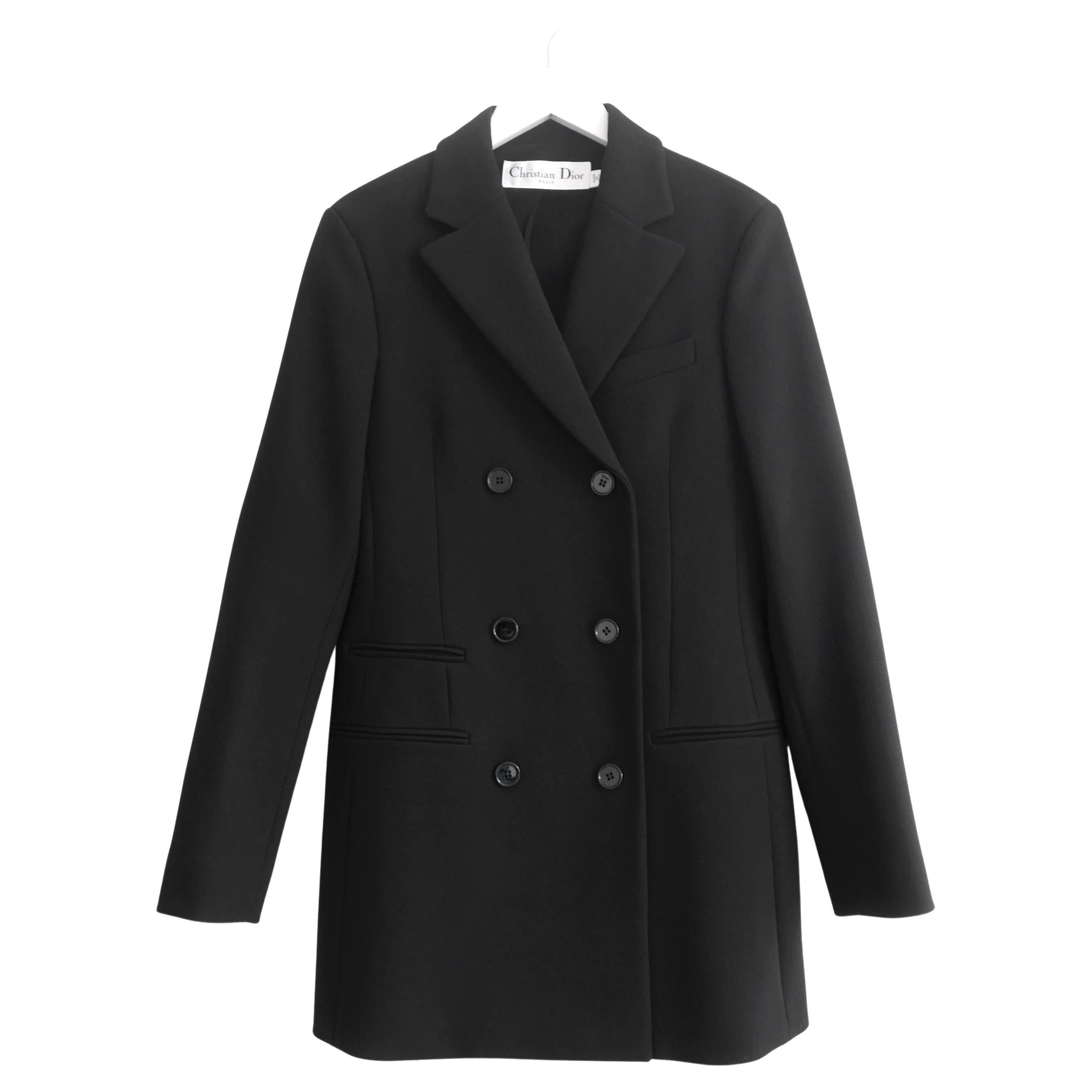 Dior x Raf Simons Otoño 2015 Chaqueta larga de tirantes negra en venta