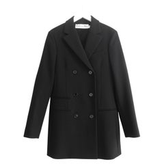 Dior x Raf Simons Fall 2015 Black Long Line Bar Jacket