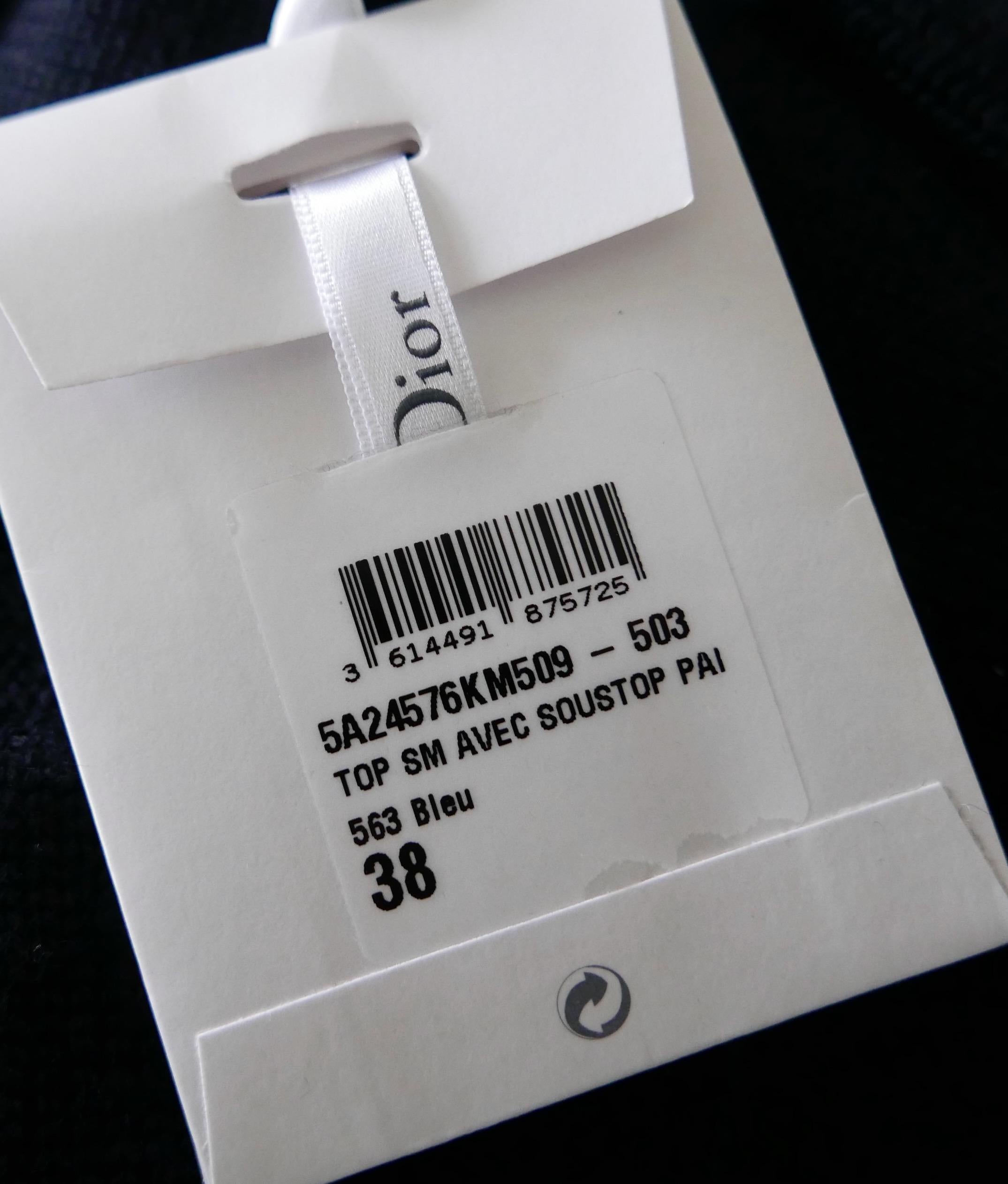Dior x Raf Simons Pre-Fall 15 Sequin Knit Peplum Top For Sale 7