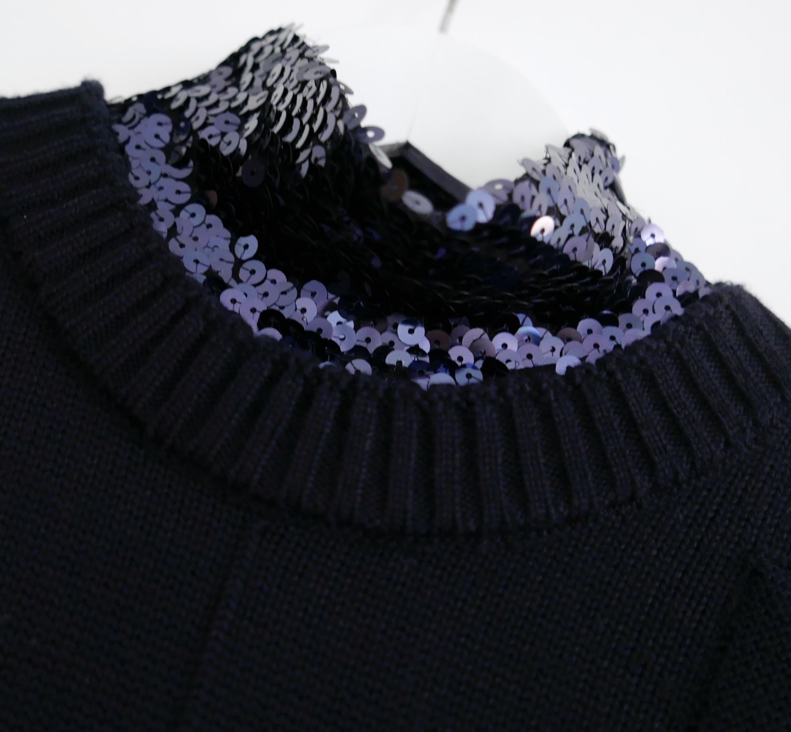 Dior x Raf Simons Pre-Fall 15 Sequin Knit Peplum Top For Sale 4