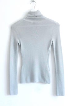 Dior x Raf Simons Pre-Fall 2014 Duck Egg Blue Cashmere/Silk High Neck Sweater
