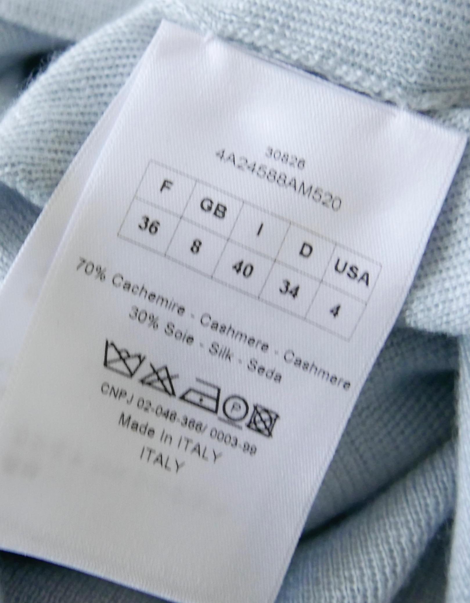 Dior x Raf Simons Pre-Fall 2014 Duck Egg Blue Cashmere/Silk High Neck Sweater 4