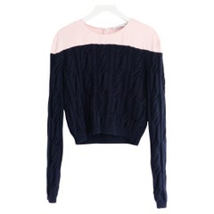 Dior x Raf Simons Pre-Fall 2015 Cable Knit Silk Shoulder Sweater