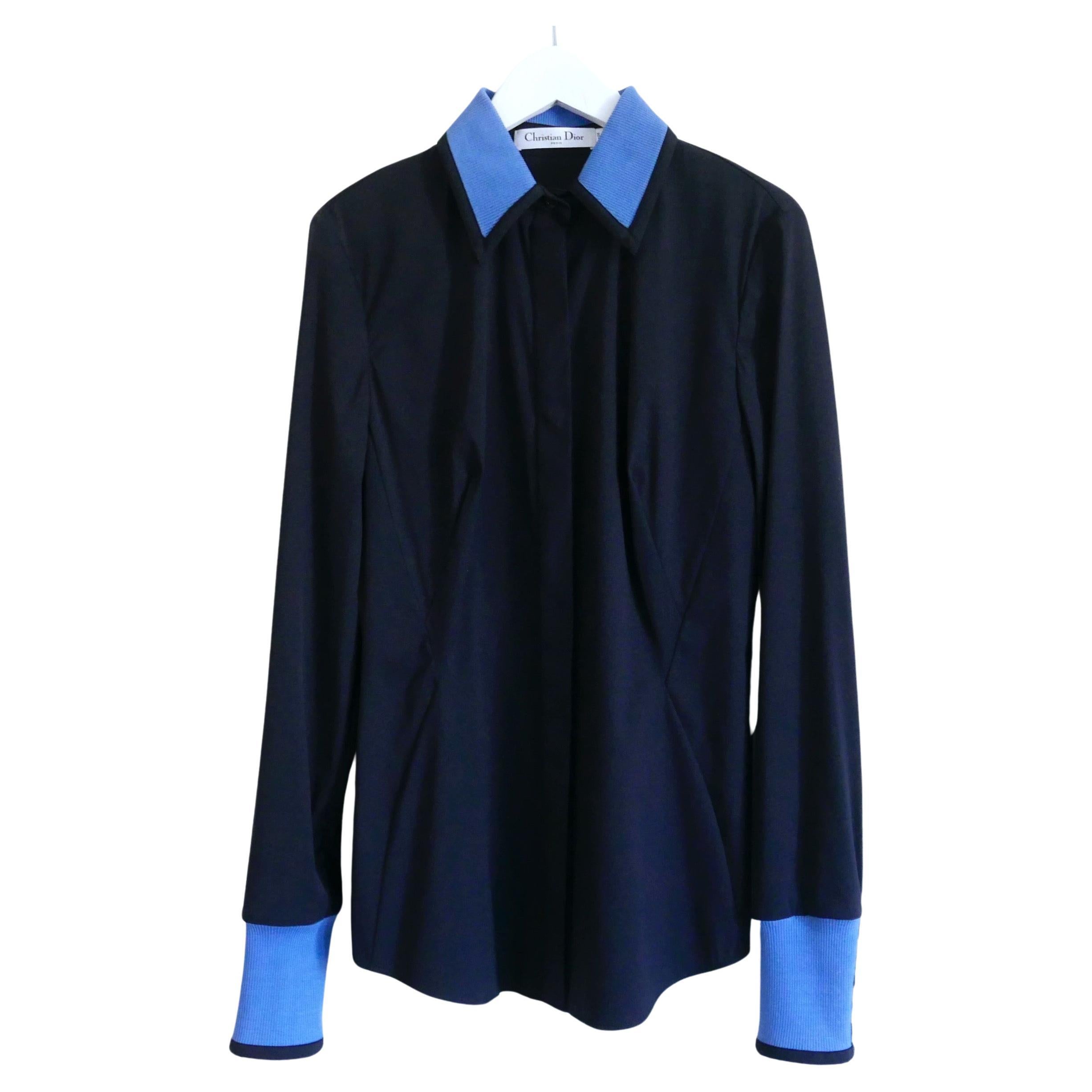 Dior x Raf Simons Pre-Fall 2015 Knit Collar Tailored Shirt For Sale