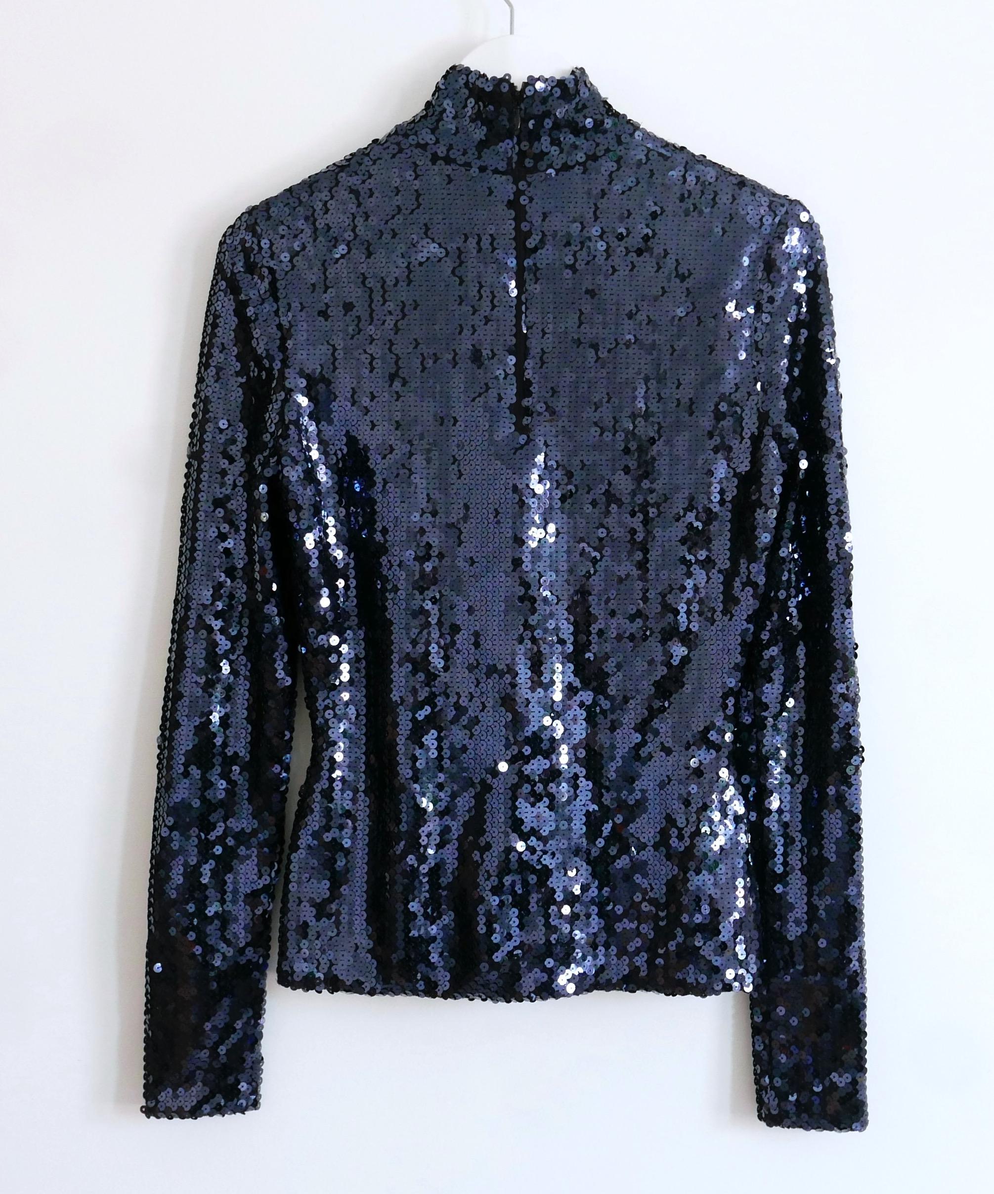 Dior x Raf Simons Pre-Fall 2015 Sequin High Neck Top For Sale 1