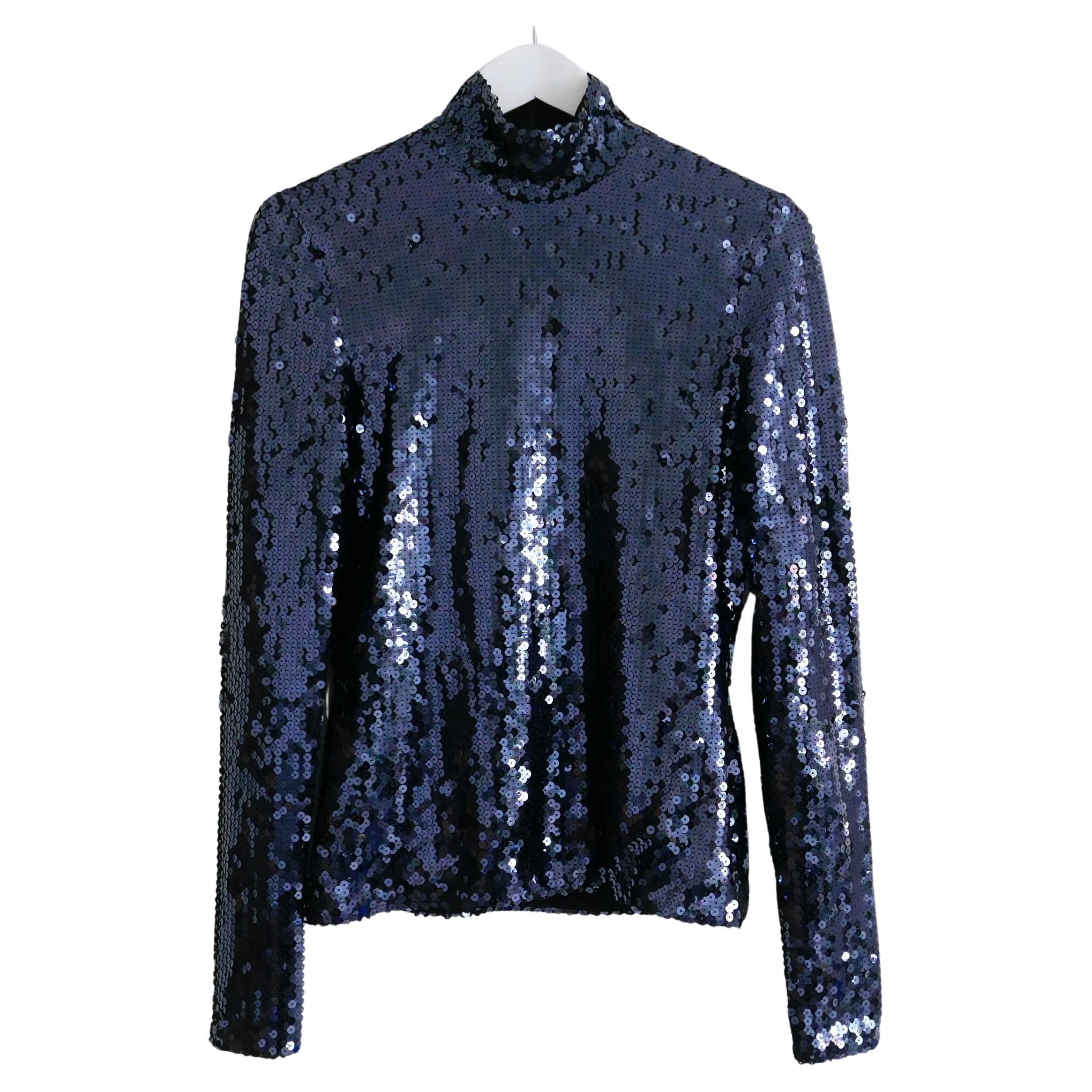 Dior x Raf Simons Pre-Fall 2015 Sequin High Neck Top For Sale