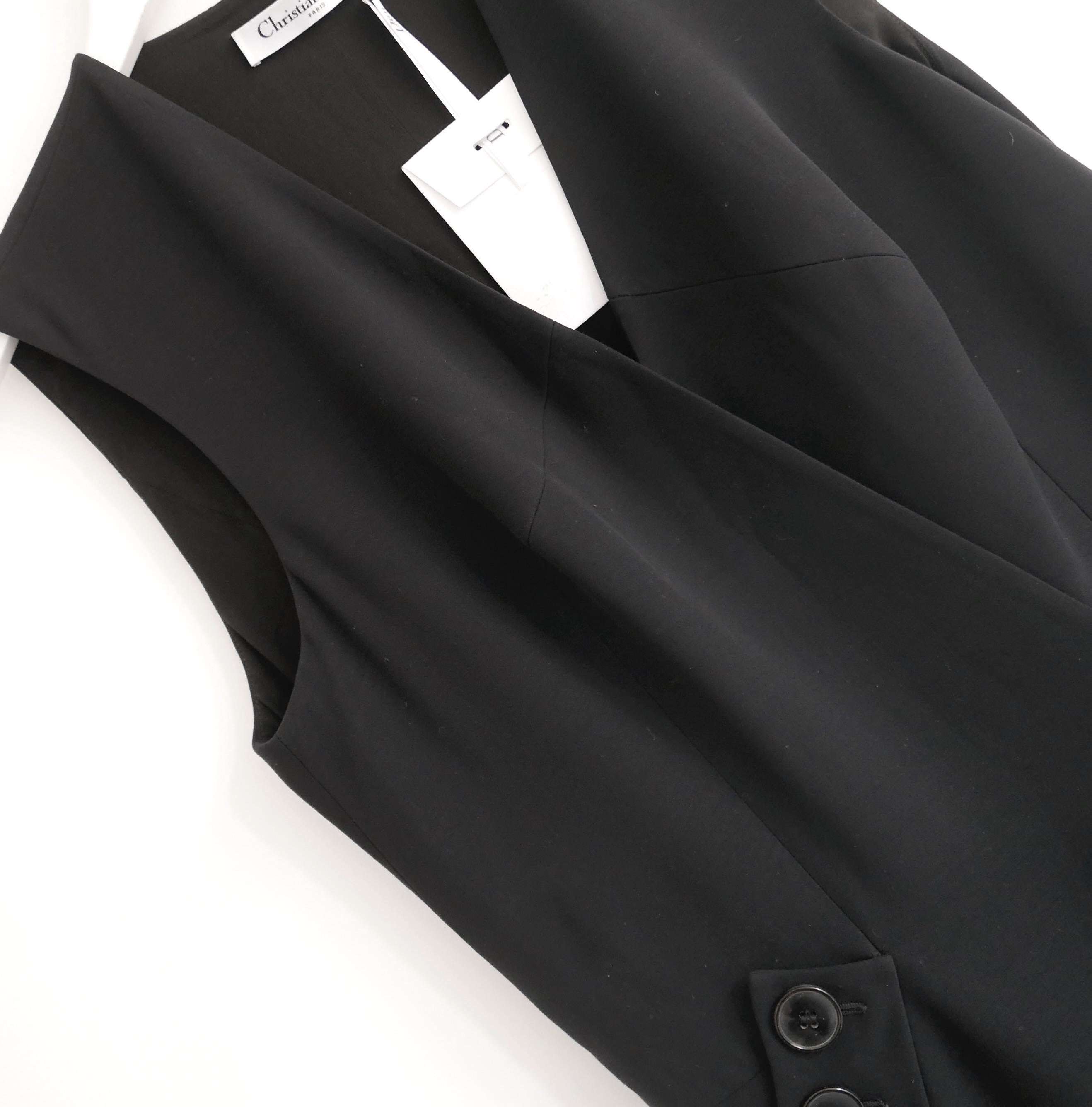 Dior x Raf Simons’ Spring 2015 Black Button Hip Midi Dress NWT In New Condition In London, GB