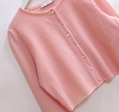 Dior x Raf Simons Spring 2015 Pink Cropped Cardigan