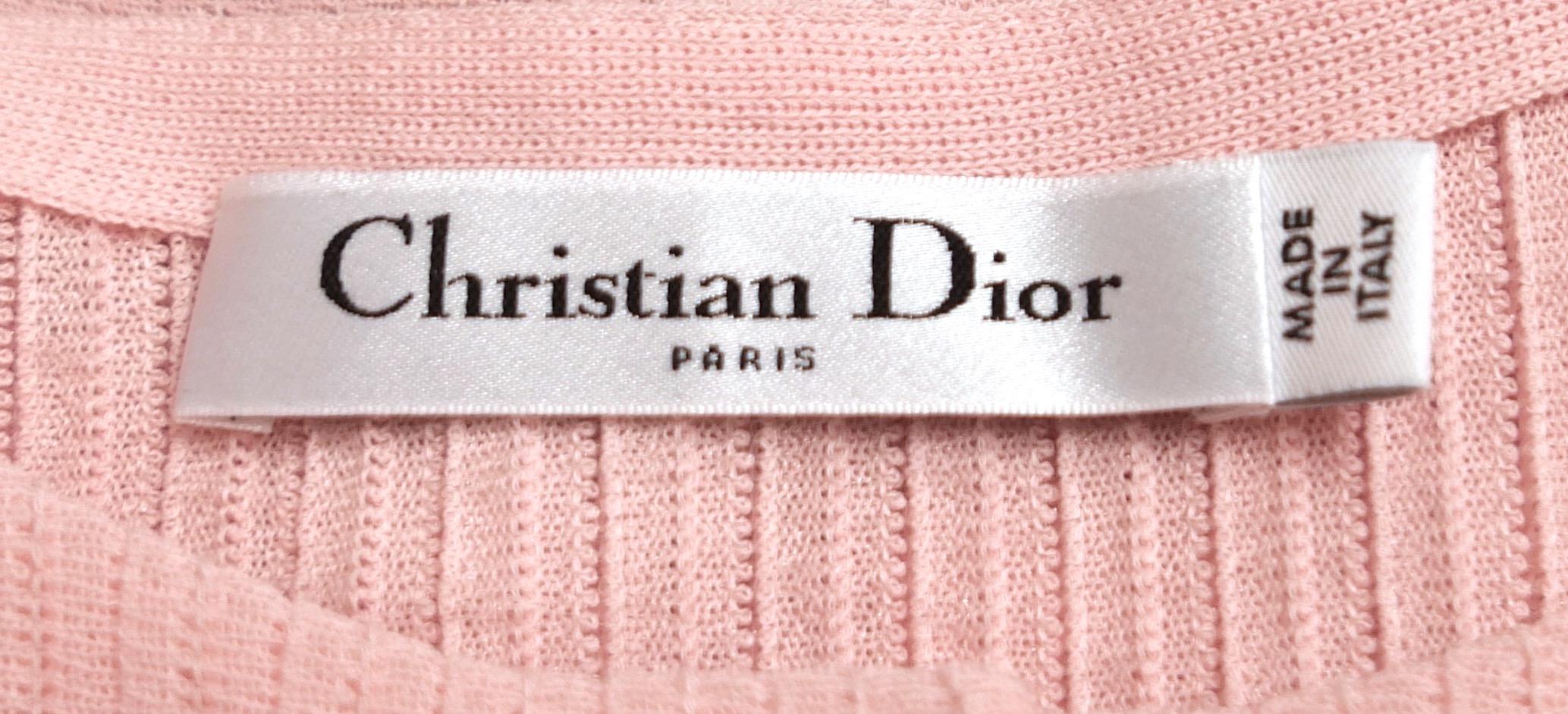 Dior x Raf Simons Spring 2015 Pink Cropped Cardigan In New Condition For Sale In London, GB